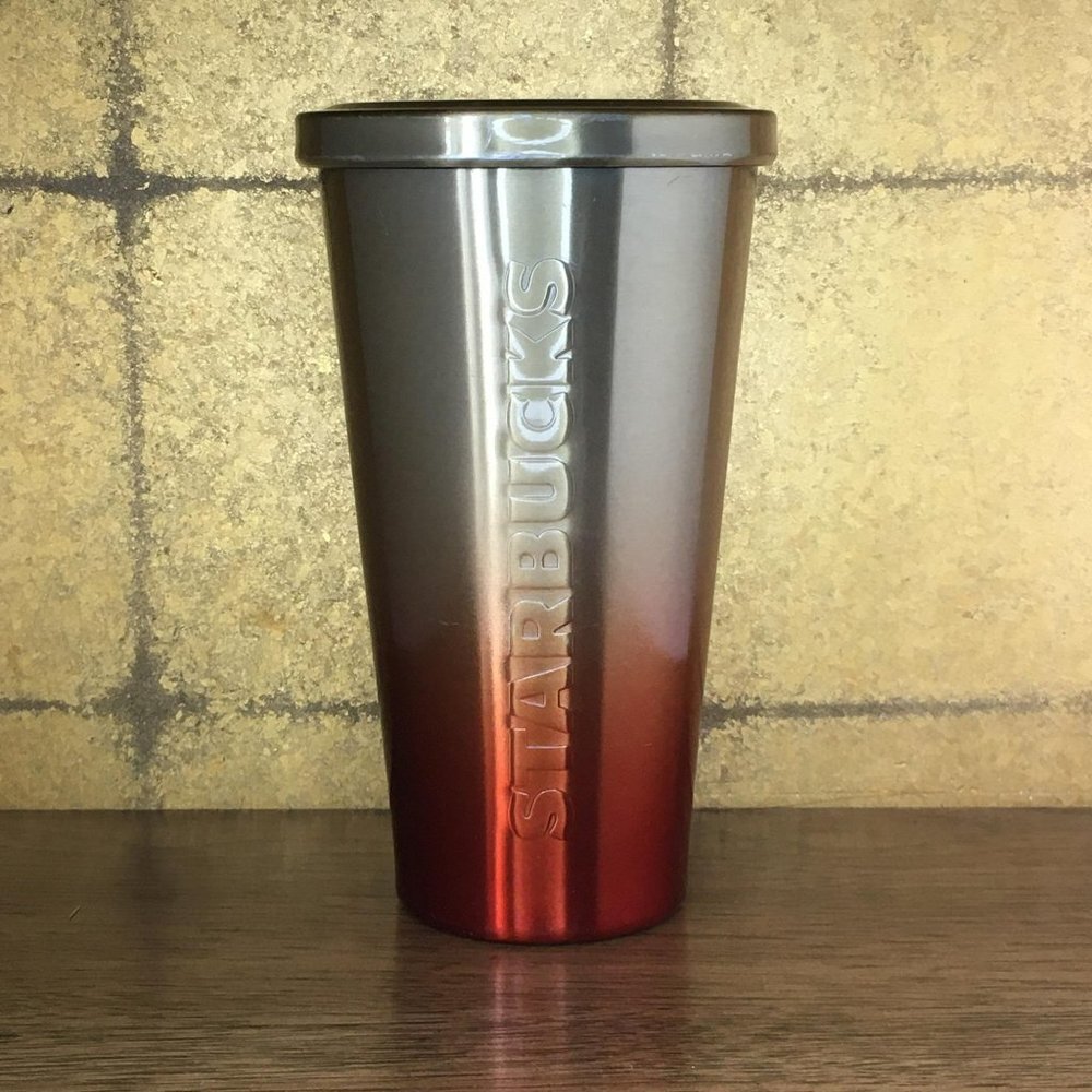 Starbucks Bronze/Orange Ombre Tumbler Cup 16 oz